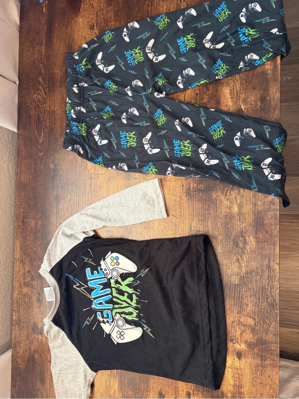 Boys Black & Gray 'Game Over' Gaming Pajama Set